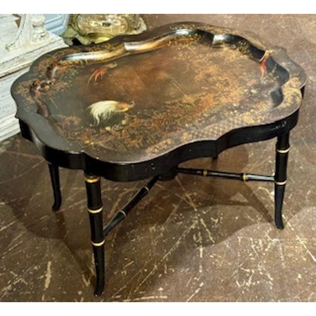 Wood Early 20th C English Tole Low Table For Sale - Image 7 of 7