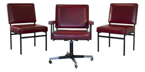 Vintage Swivel Chair and Office Chairs, 1960s, Set of 3