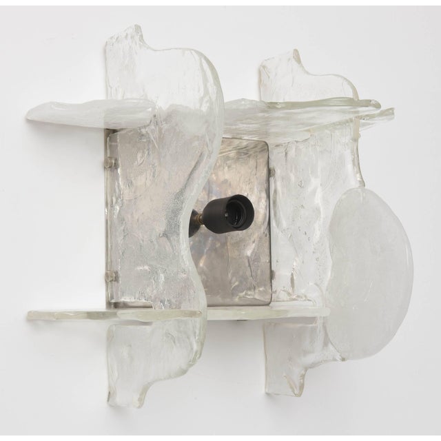 Mid-Century Modern Murano Glass Wall Sconces by Mazzega, Italy, 1960s - a Pair For Sale - Image 3 of 11