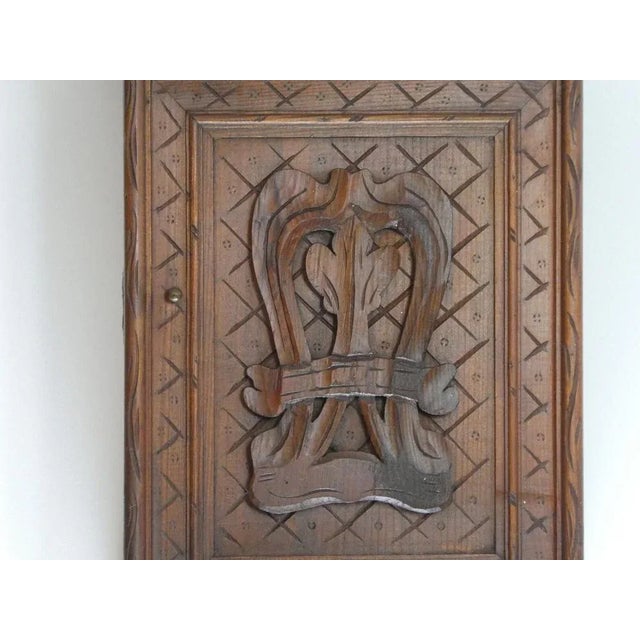 Small Antique Hand Carved Wooden Cabinet For Sale - Image 6 of 10