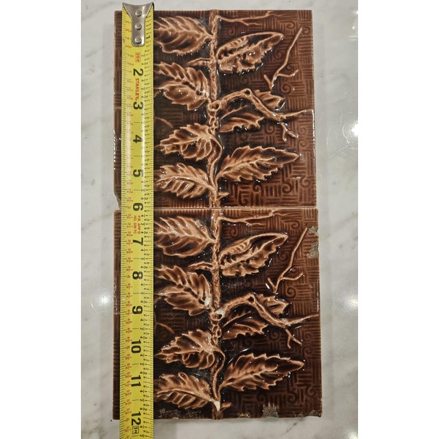 2 Hamilton Tile Co. "Vine and Leaf" Tiles For Sale - Image 11 of 11