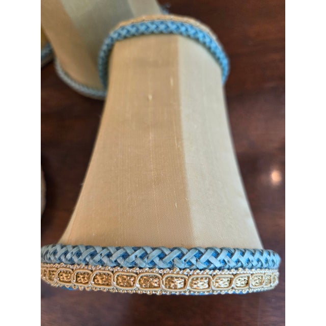 Champagne Champagne Silk Chandelier Lamp Shades - Set of 6 For Sale - Image 8 of 11