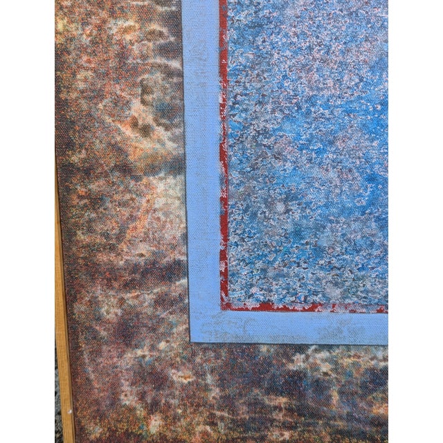 Textile 1980s Geometric Abstract Acrylic Painting on Canvas by B. Wilson "Spatter Series No. 2," Framed For Sale - Image 7 of 8
