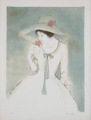 Bernard Charoy, Charlotte à la rose, Lithograph