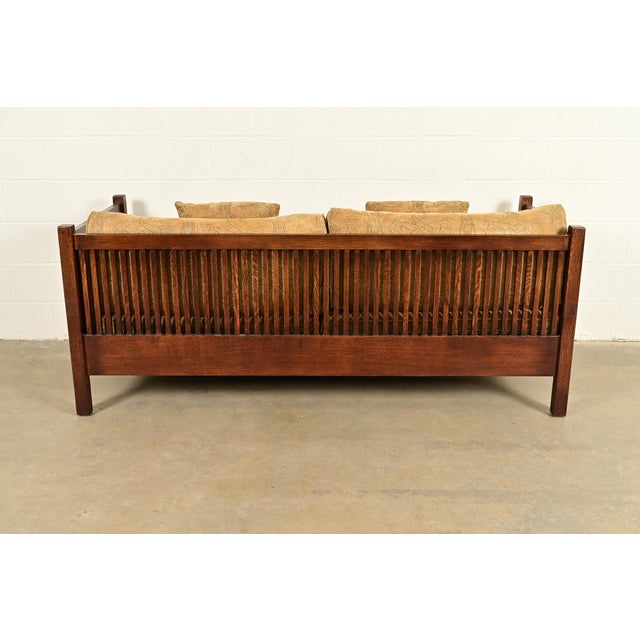 Stickley Mission Oak Arts & Crafts Spindle Settle Sofa For Sale - Image 10 of 14