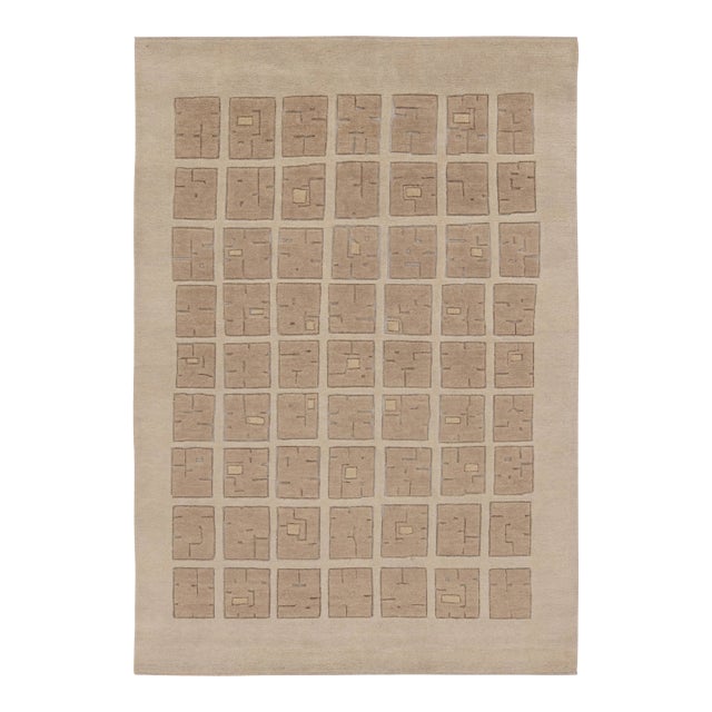 Contemporary French Art Deco Style Geometric Wool Rug, by Rug & Kilim, India For Sale