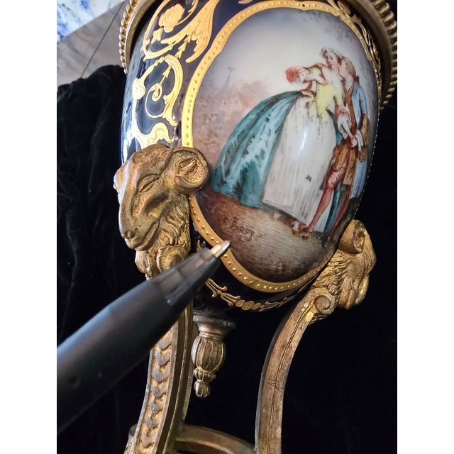 Metal Antique Signed Sevres Style French Bronze Centerpiece For Sale - Image 7 of 10