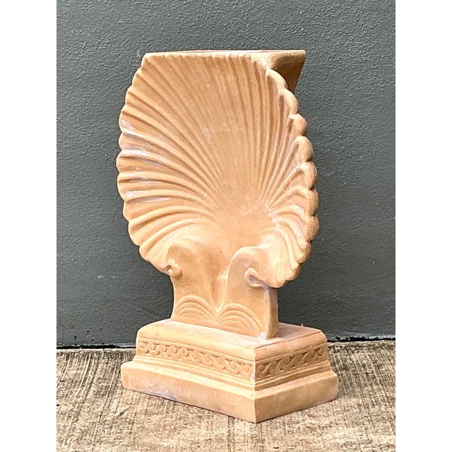 Vintage Eco-Plaster Clam Shell Console Pedestal For Sale - Image 4 of 12