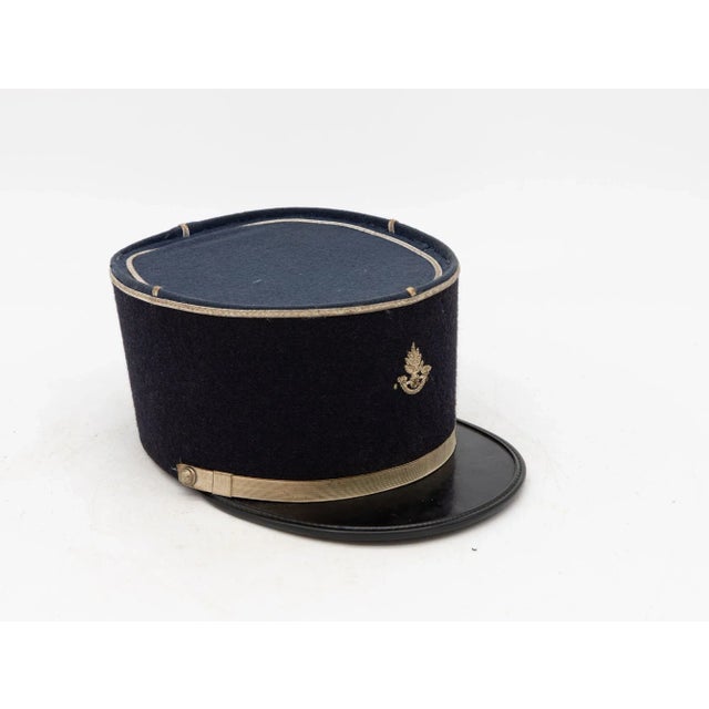 1970s Vintage French Military Academy Officers Hat, Mid Century For Sale - Image 5 of 10