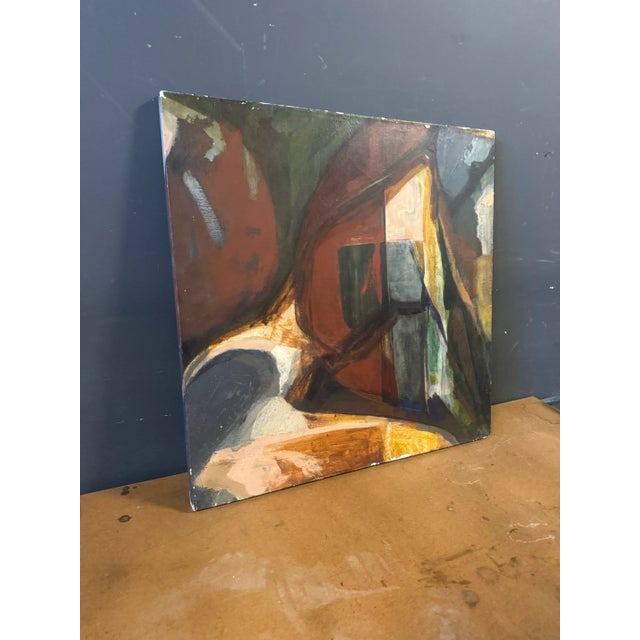 Abstract Oil Painting on Canvas by Bob Boernstein No signs. Dimensions:36”w x 36”d x 1”h Condition:Good used condition and...