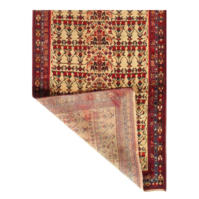 Traditional Ivory Persian Vintage Afshar 3' 4'' X 9' 9'' For Sale - Image 3 of 4
