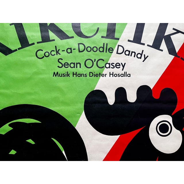 Paper Graphic Poster of Cock-a-Doodle Dandy by Seán O'Casey performed in Berlin, 1970 For Sale - Image 7 of 12