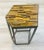 Unique Caracole modern geometric tigers eye drinks table prototype, bronze finished metal base, showroom floor sample, I...