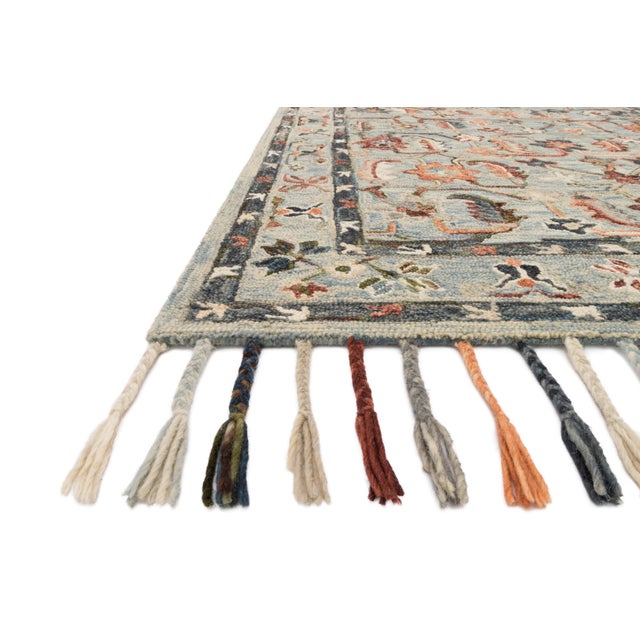 Transitional Loloi Rugs Elka Rug, Sky / Multi - 1'6"x1'6" For Sale - Image 3 of 5