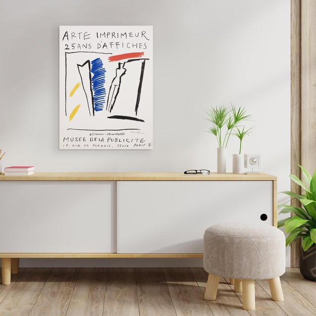 Reproduction lithograph poster produced by Galerie Maeght for an exhibition at Musée de la Publicité in Paris in 1989....