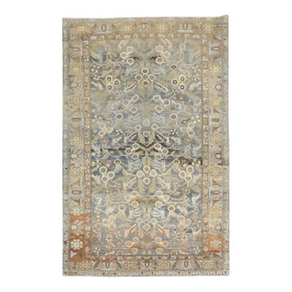 Antique Zabihi Collection Persian Bidjar Bird Rug - 4'6" x 6'8" For Sale