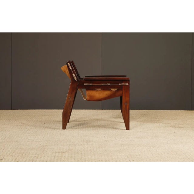 Brown Sergio Rodrigues 'Kilin' Lounge Chairs in Rosewood & Leather, Oca, Brazil 1970s For Sale - Image 8 of 18