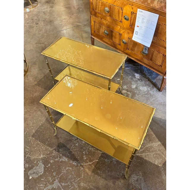Early 21st Century Pair of Bagues Design Bamboo Form Side Tables For Sale - Image 5 of 7
