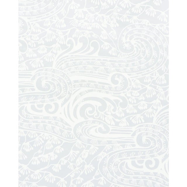 Sample - Schumacher Mizu Wallpaper in Grey For Sale