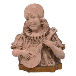 20th Century French Terracotta Bust For Sale