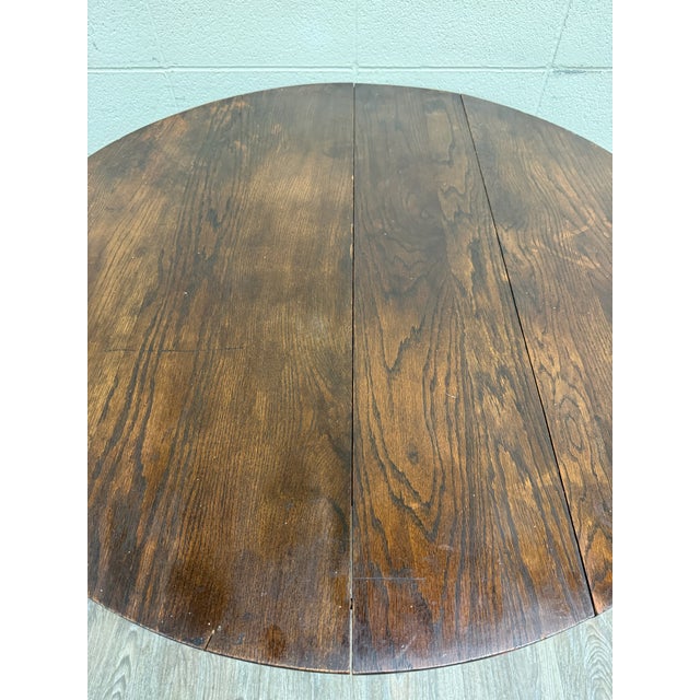 Antique Arts & Crafts Mission Quarter Sawn Oak Pedestal Dining Table For Sale - Image 9 of 16
