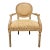 French Louis XVI Medallion Back Armchair With Crème-Peinte Distressed Finish For Sale