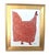 2020s Folk Art Red Chicken Hen Rooster Painting Ruth Arenz Including the Antiqued Gold Wood Frame For Sale - Image 5 of 5