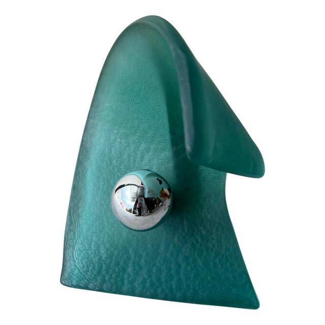 Blue Mid-Century Modern Art Deco Table Lamp in Murano Glass from De Majo, 1980s For Sale - Image 8 of 8