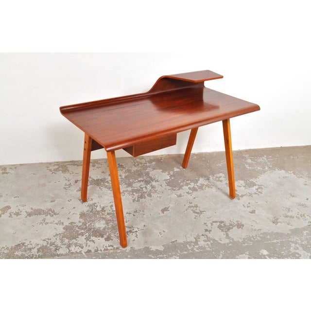 Vintage Teak Bent Desk, 1980s For Sale - Image 12 of 16