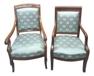 Antique Lounge Chairs in Mahogany, 1890, Set of 2