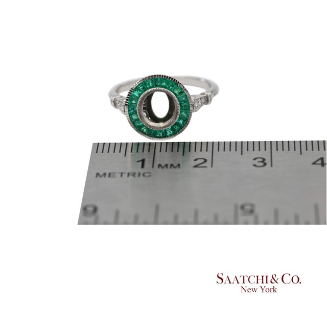 14k (585) White Gold Natural Brilliant Diamond Semi Mount Engagement Ring Size 7 For Sale - Image 9 of 10