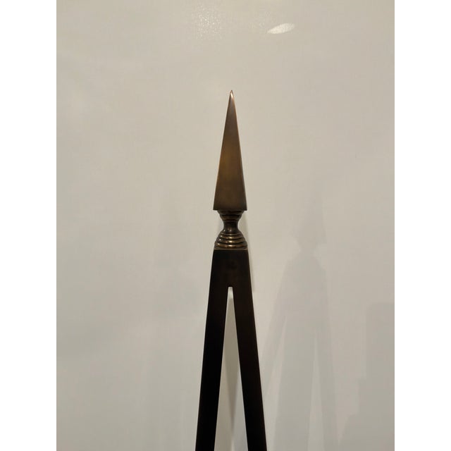 Global Views Global Views Co Open Obelisk Bronze Lamp For Sale - Image 4 of 6