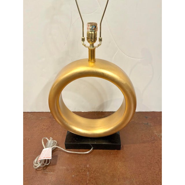 Currey & Company Currey & Co Gold Ring Lamp For Sale - Image 4 of 5
