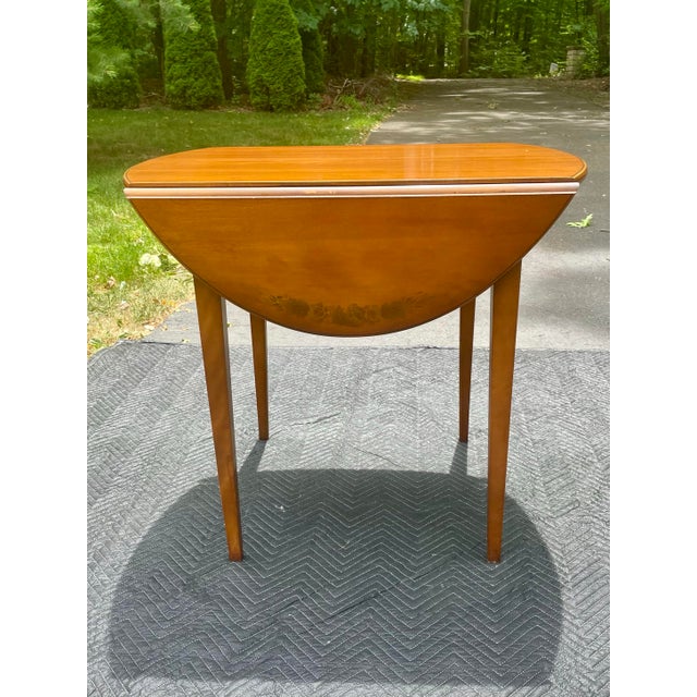 Late 20th Century L. Hitchcock Stenciled Drop Leaf Apprentice Table For Sale - Image 5 of 12