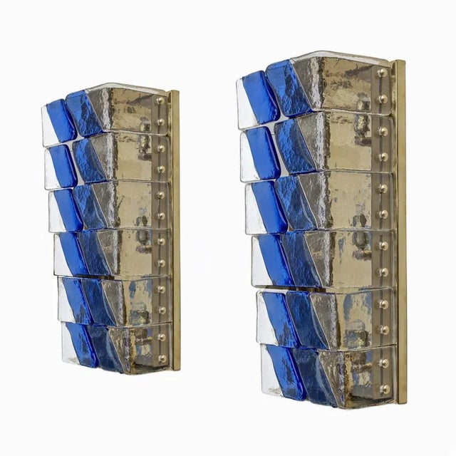 Mid-Century Italian Modern Style Murano Glass and Brass Sconces, 1980, Set of 2 For Sale - Image 13 of 13