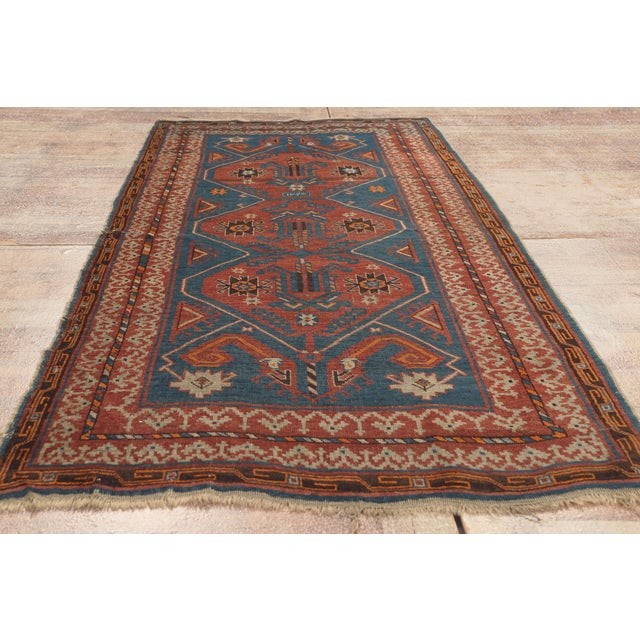 Late 19th Century Caucasian Kazak Rug, 03'06 X 05'08 For Sale - Image 9 of 10