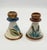 Ceramic Folk-Art Ken Edwards Palomar Tonala Pottery Hand Painted 2pc Set Candle Holders For Sale - Image 7 of 8