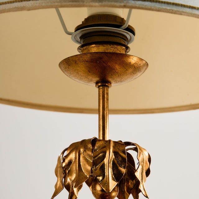 Vintage Gold-Painted Table Lamp, 1970s For Sale - Image 6 of 13