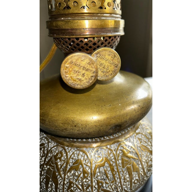 Late 19th Century 19th Century Oriental Brass Lamp For Sale - Image 5 of 5
