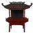 Late 20th Century Large Hand-Carved Chinese Dragon Altar Shrine Cabinet With Temple Roof For Sale