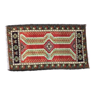 1960s Vintage Patterned Oushak Small Rug For Sale