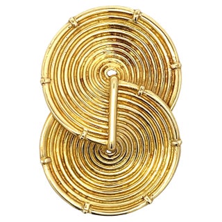 Vintage Ilias Lalaounis Double Swirl Pendant in 18K Yellow Gold – Circa 1970s For Sale