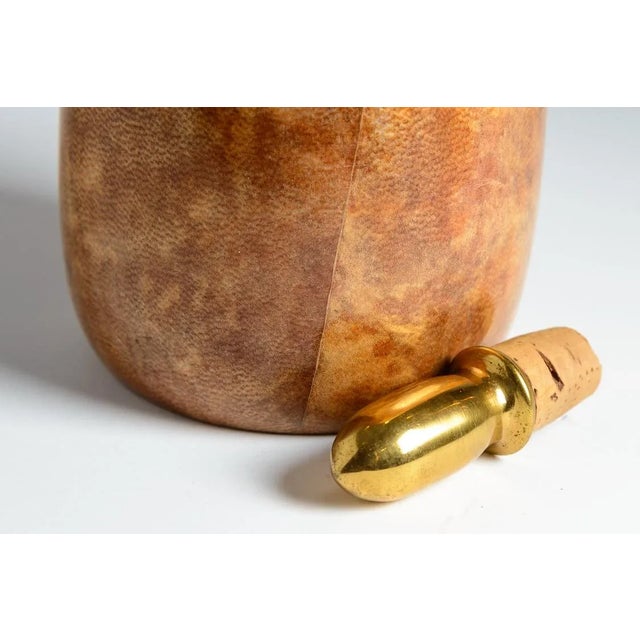1960s Aldo Tura Lacquered Goatskin & Brass Thermos 1960s For Sale - Image 5 of 11