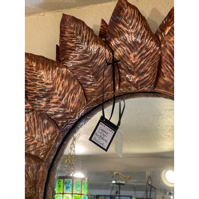 Contemporary 1990 Ben and Lael Copper Sunflower Mirror For Sale - Image 3 of 5