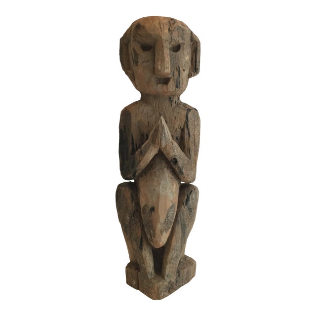 Antique Nepalese Ancestor Guardian in Namaste Gesture For Sale