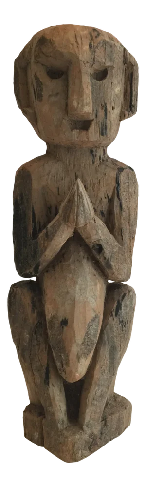 Antique Nepalese Ancestor Guardian in Namaste Gesture