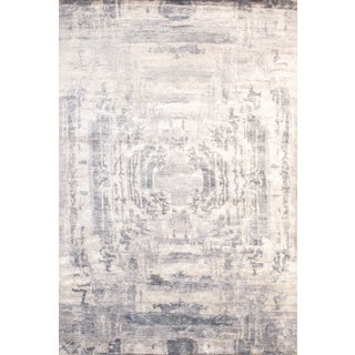 Hand Knotted Modern Bamboo Silk Rug - 6'2" X 9'3" For Sale