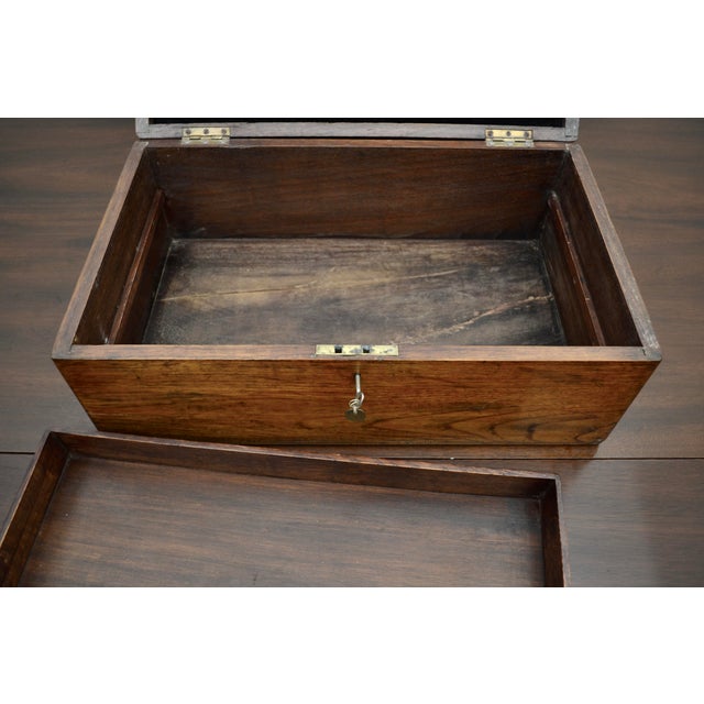 19th Century 19th Century English Brass Mounted Mahogany Box For Sale - Image 5 of 6