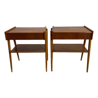 Teak Bedside Tables from AB Carlström, 1960, Set of 2 For Sale