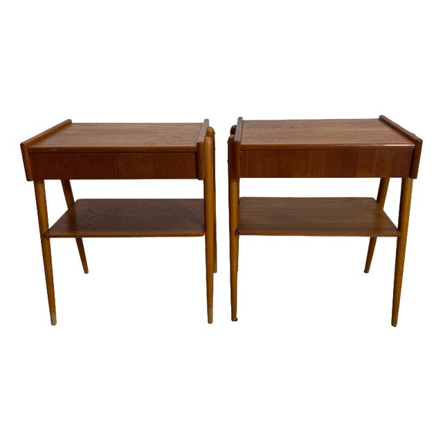 Teak Bedside Tables from AB Carlström, 1960, Set of 2 For Sale